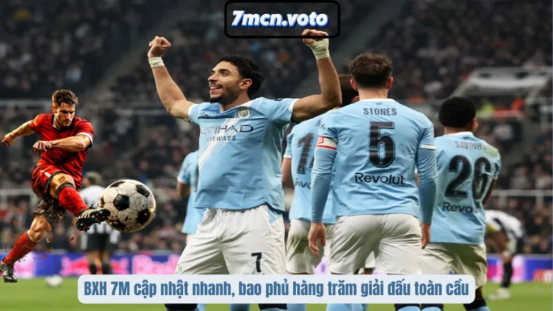 BXH 7M cập nhật nhanh, bao phủ hàng trăm giải đấu toàn cầu